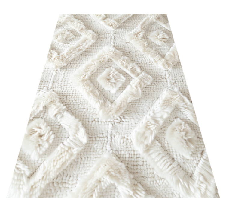 diamond pattern white rug - TenStickers