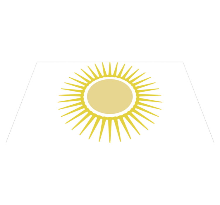 Yellow sun white rug - TenStickers