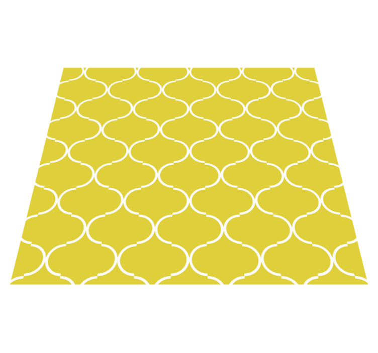 Geometric line pattern yellow rug - TenStickers