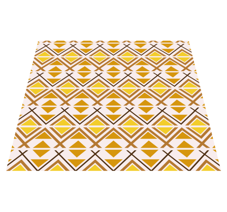 Geometric graphic design yellow rug - TenStickers