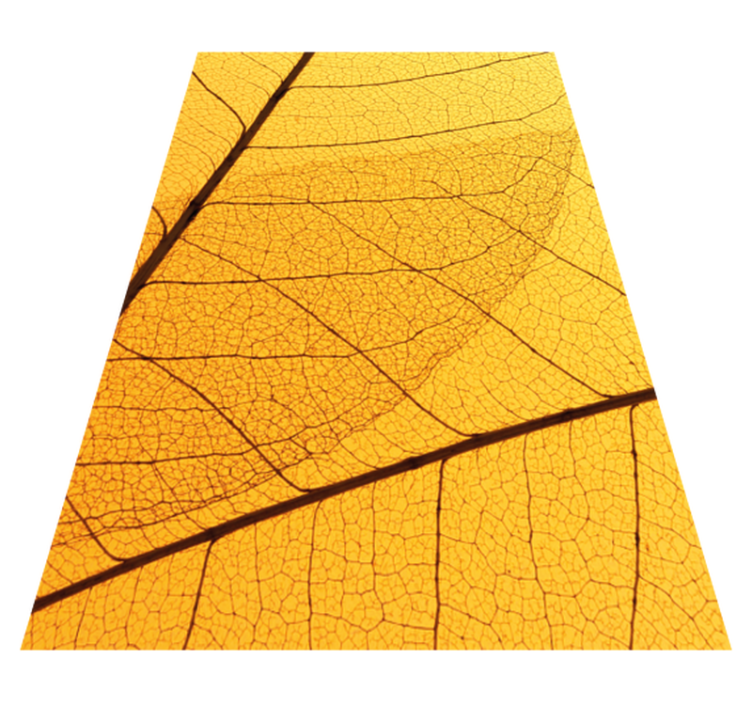 Botanical leaf design yellow rug - TenStickers