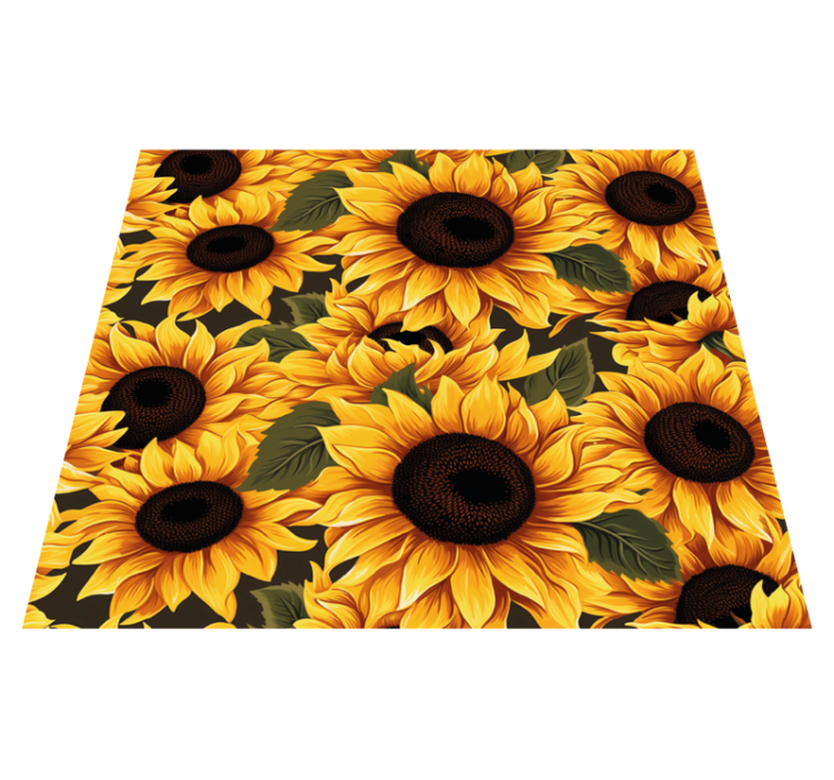 Vintage sunflower design yellow rug - TenStickers