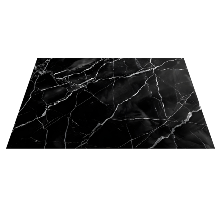 Marble imitation black rug - TenStickers