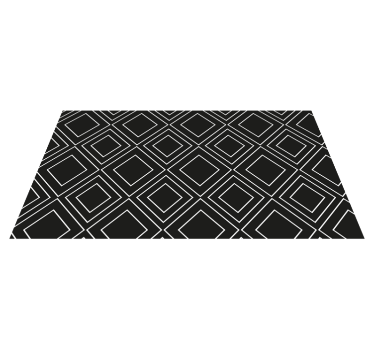 Geometric lines design black rug - TenStickers