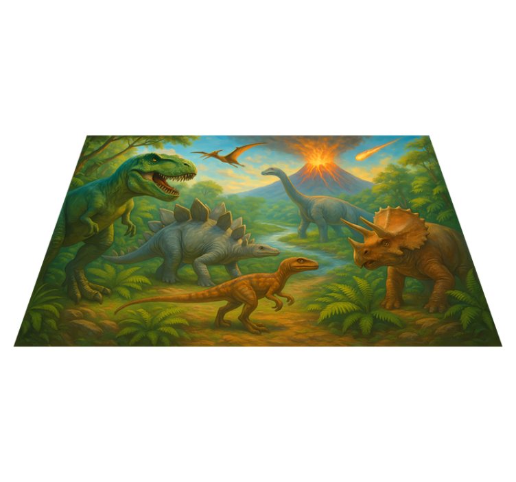 Dinosaurs extinction animal mat - TenStickers