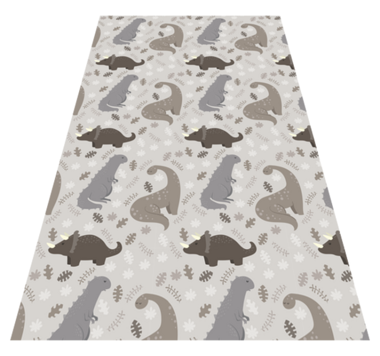 Dinosaurs grey pattern animal mat - TenStickers