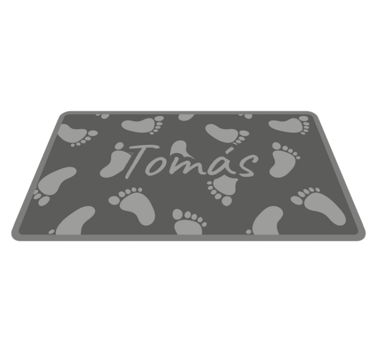 Gray footsteps design custom floor mat - TenStickers