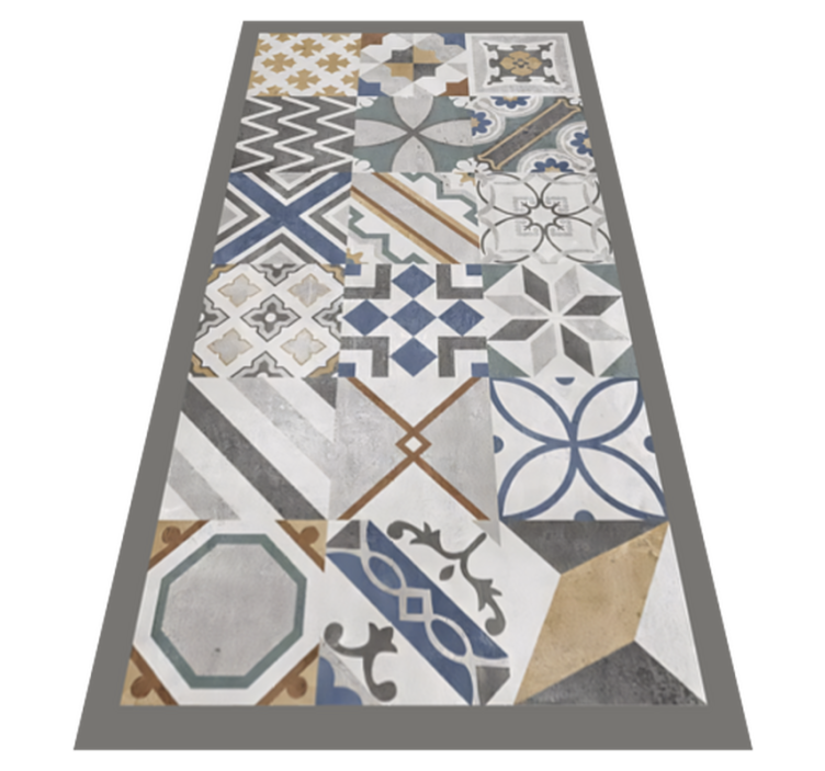 Cement Tiles kitchen mat - TenStickers
