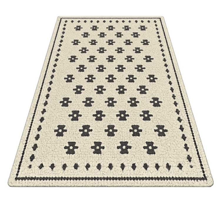 Flower mosaic living room rug - TenStickers