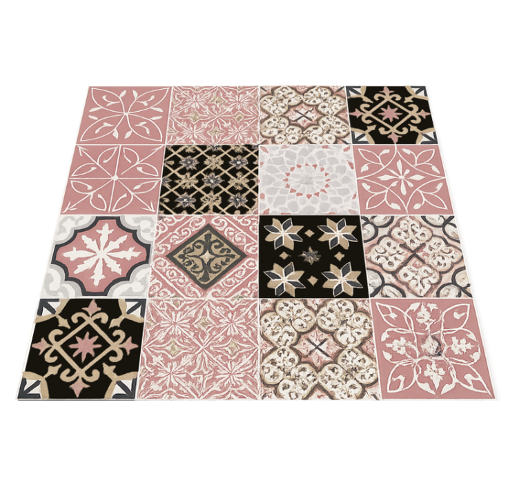 Pink cement living room rug - TenStickers