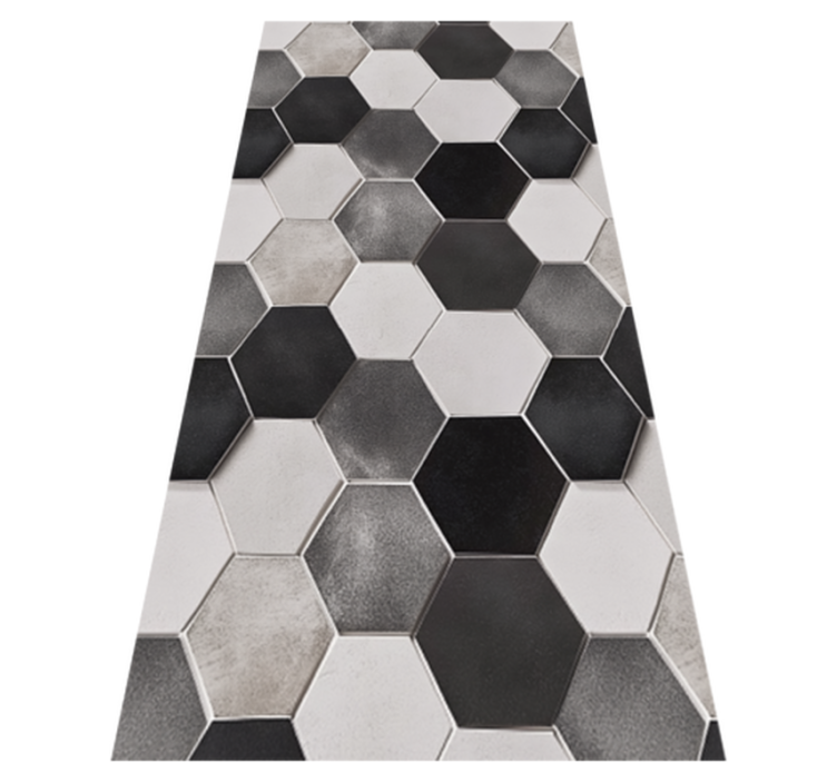 Grey hexagons kitchen mat - TenStickers