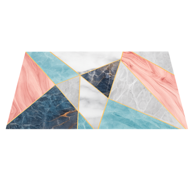 Colorful geometric design marble rug - TenStickers