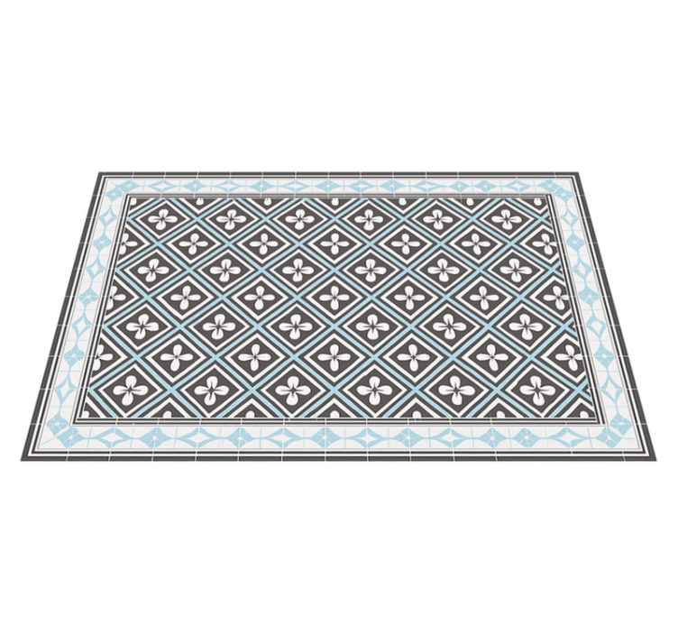 Geometric tile design outdoor rug - TenStickers