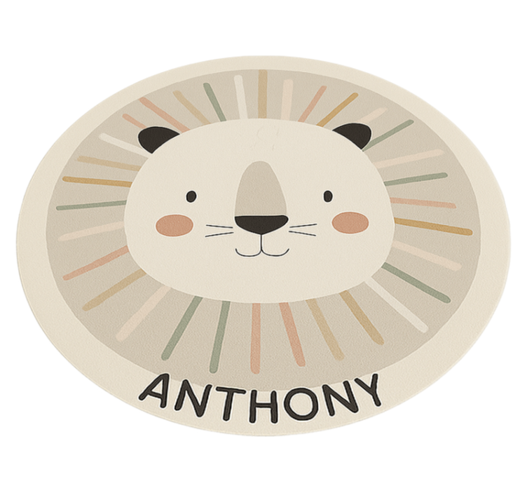 Custom beige lion kids rug - TenStickers