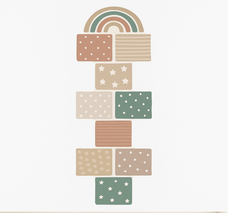 Beige hopscotch game kids rug - TenStickers