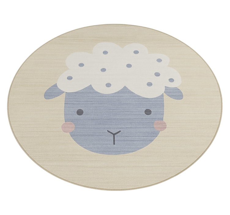 Beige baby sheep kids rug - TenStickers