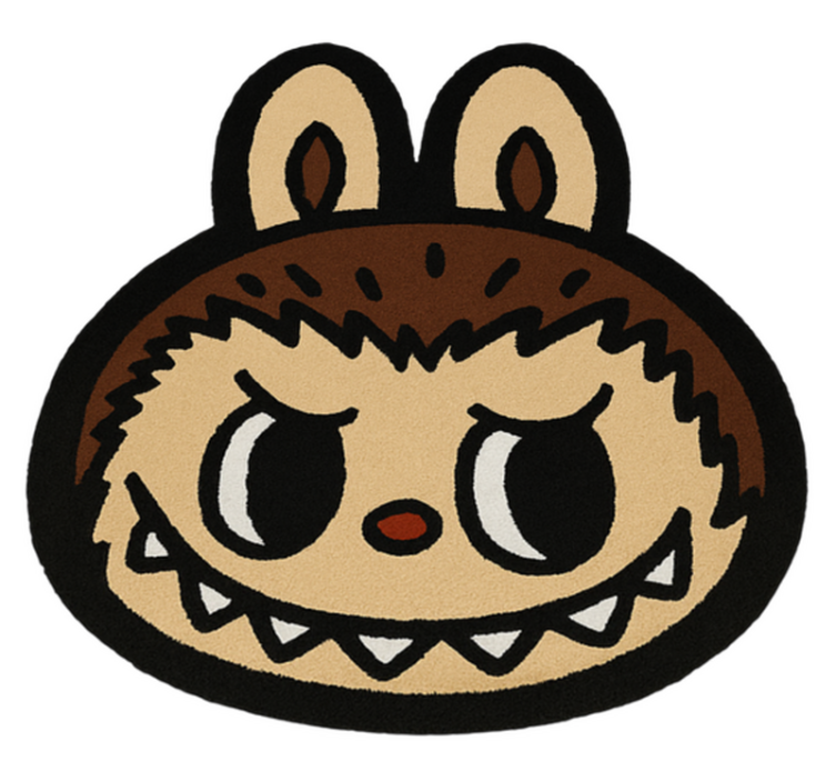 Classic brown Labubu kids rug - TenStickers