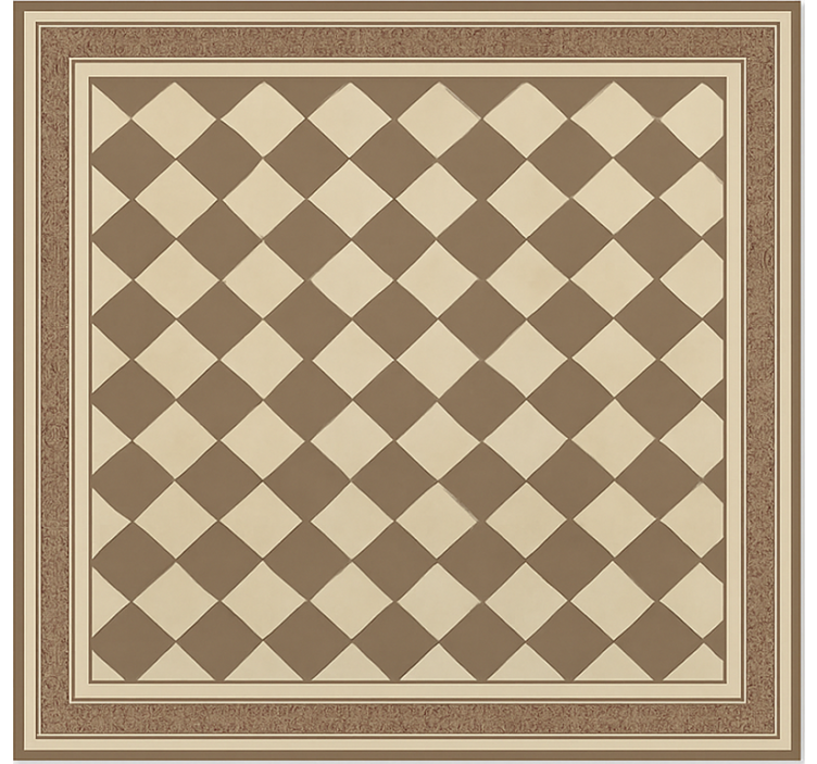 Brown Diamond Grid dining room rug - TenStickers