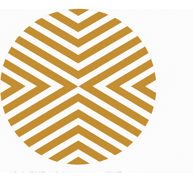 Mustard Chevron Pattern dining room rug - TenStickers