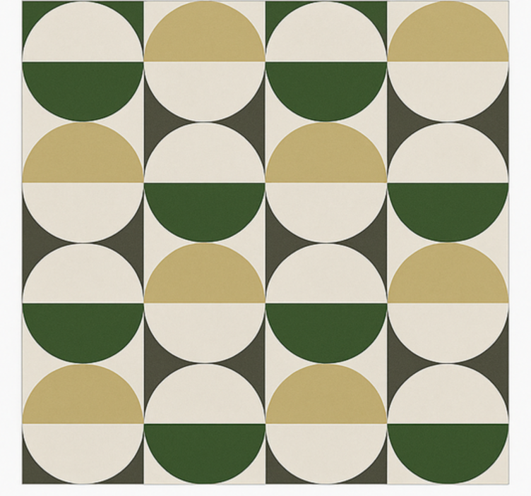 Mid-Century Circular Pattern dining room rug - TenStickers