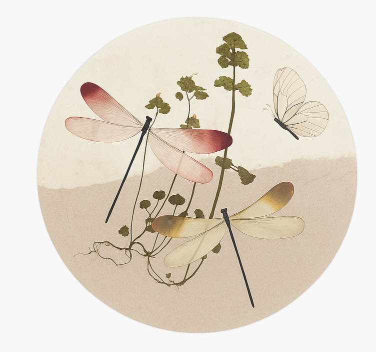 Pressed Nature Collage dining room rug - TenStickers