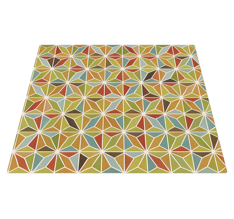 Kaleidoscopic Geometric Tile dining room rug - TenStickers