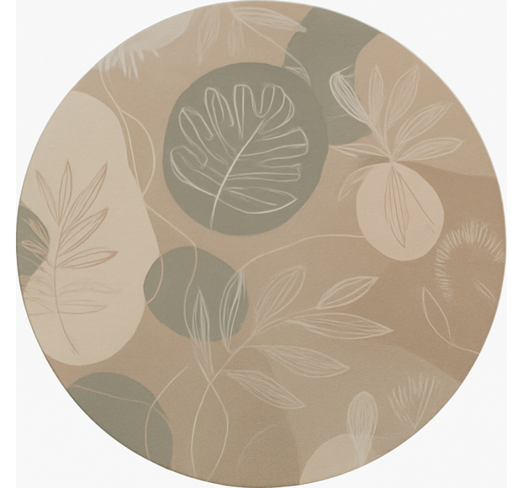 Neutral Botanical Abstract dining room rug - TenStickers