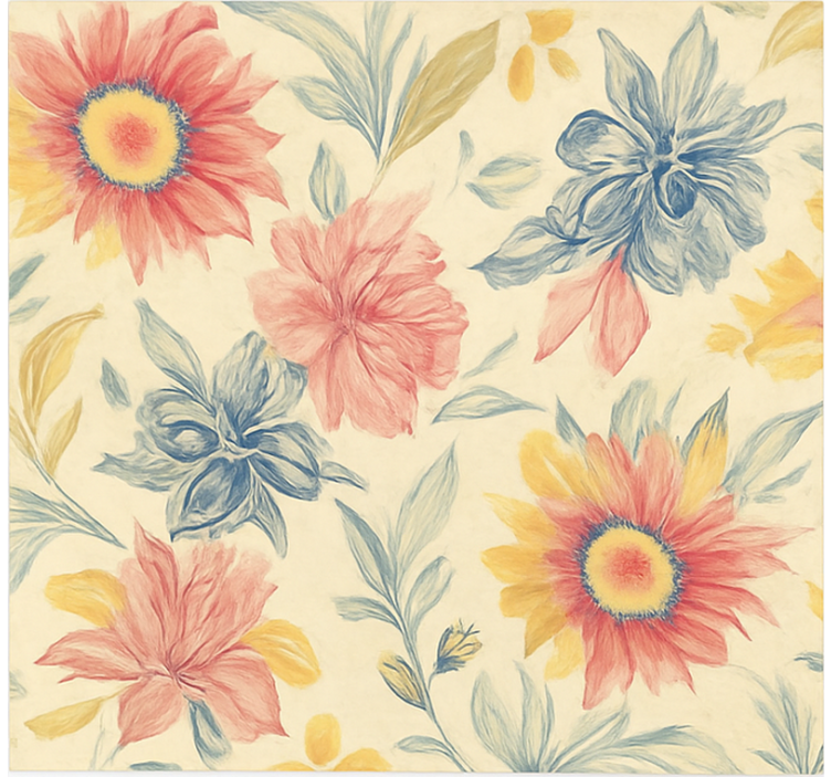 Floral burst kitchen vinyl mat - TenStickers