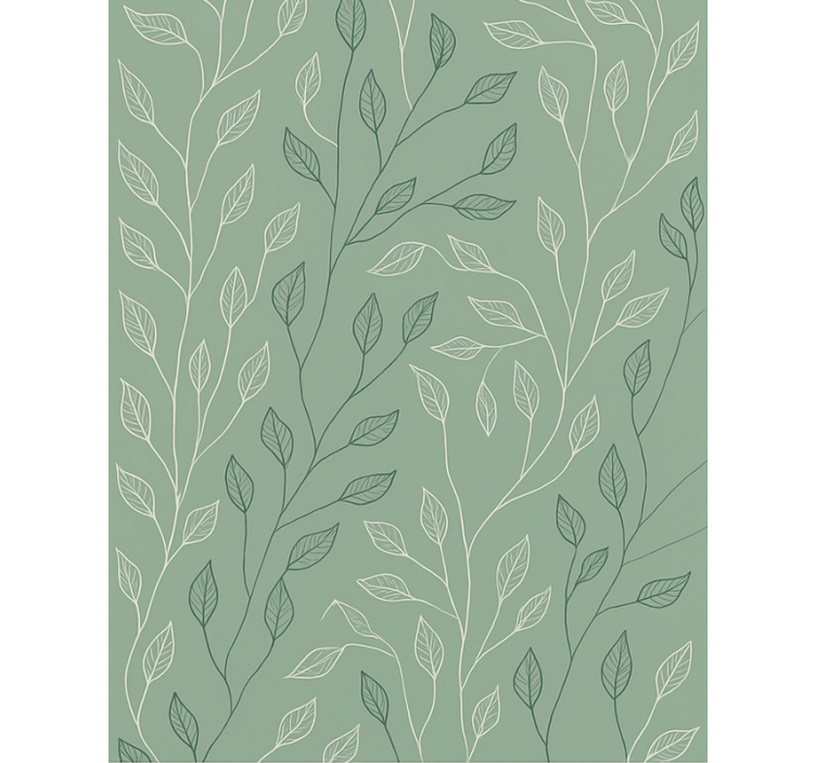 Clean Botanical Overlay dining room rug - TenStickers