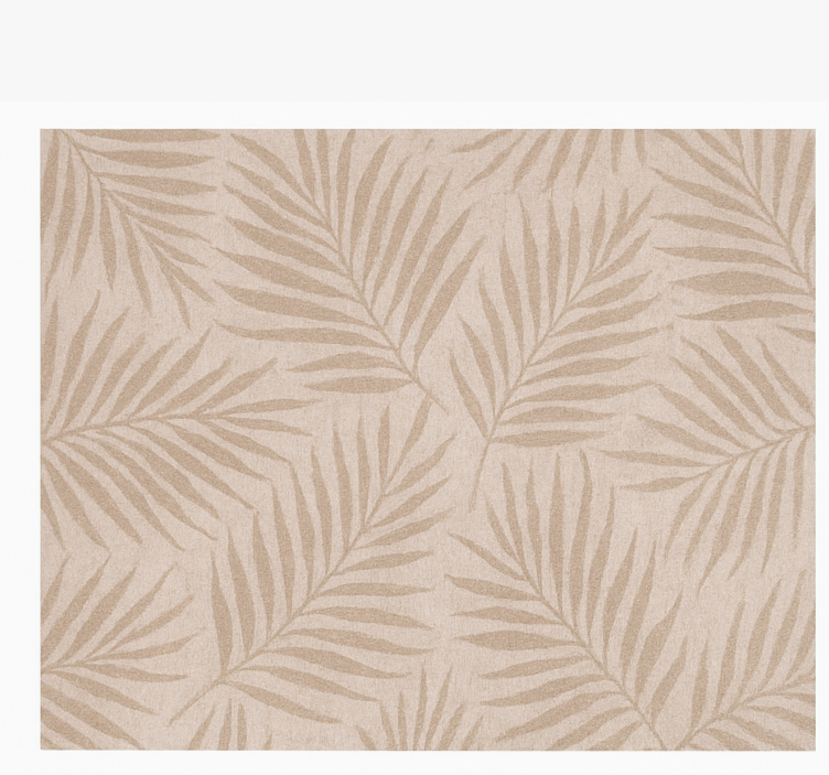 Subtle Palm Frond dining room rug - TenStickers