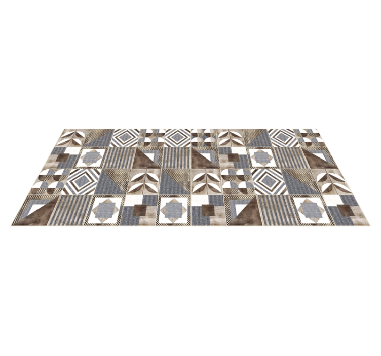 Brown Cementine mosaic rug - TenStickers