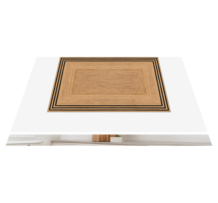 Natural jute texture kitchen vinyl mat - TenStickers