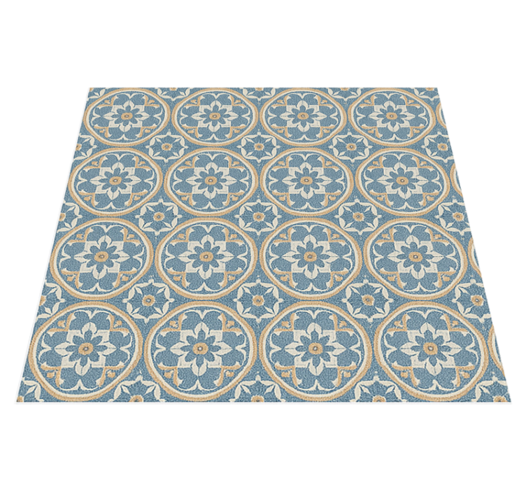 Living room rug in azulejo style design - TenStickers