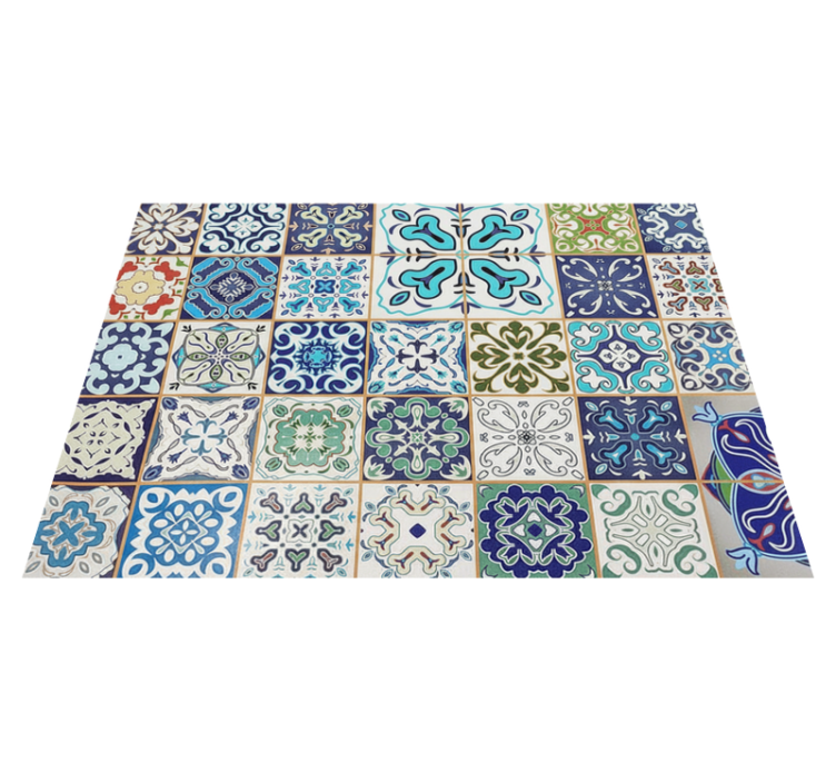 Living room rug mediterranean mosaic mat - TenStickers