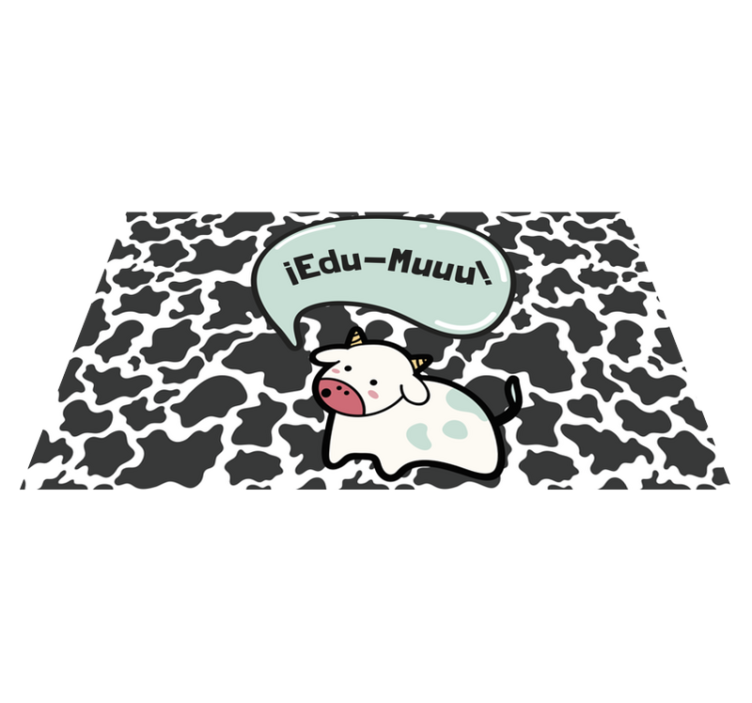 Custom Name Cow Nursery Playroom Vinyl Rug - TenStickers