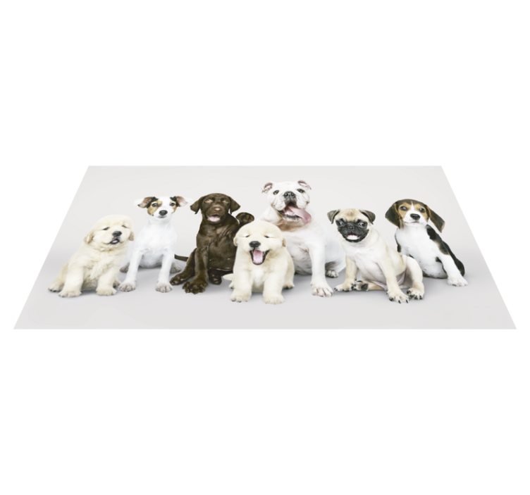Dogs in a line animal vinyl rug - TenStickers
