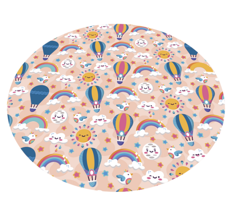 Enchanting clouds and rainbows babies vinyl rug - TenStickers