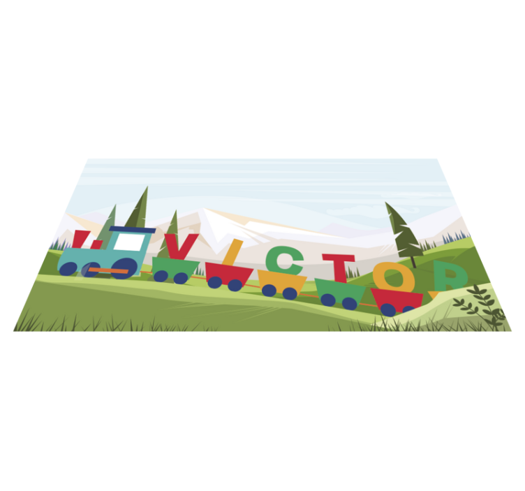 Customizable Alphabet Train Theme nursery rugs - TenStickers