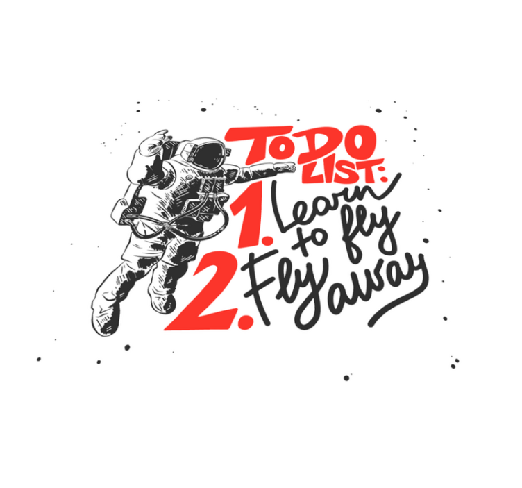 Astronaut To-Do List quote rug - TenStickers