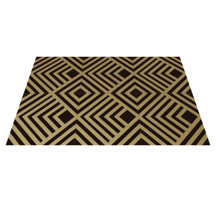 Black diamond geometric vinyl rug - TenStickers