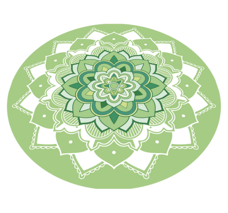 Green  floral mandala vinyl rug - TenStickers
