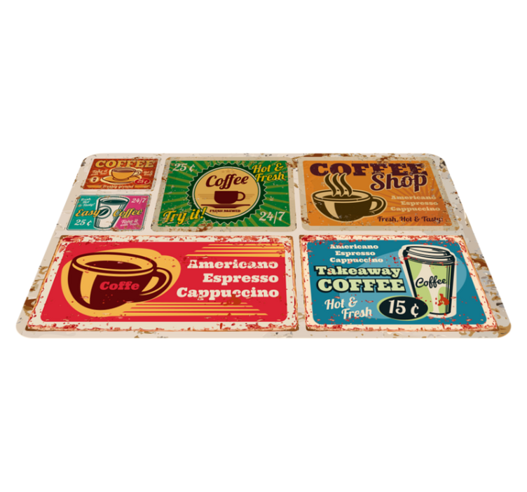 Amercian coffee vintage vinyl rugs - TenStickers