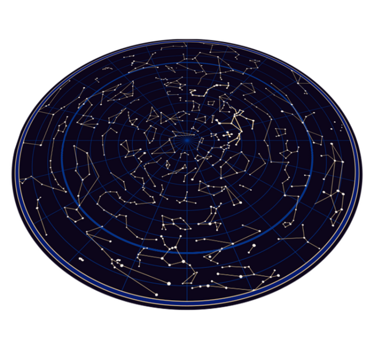 Constellation Circular map rug - TenStickers