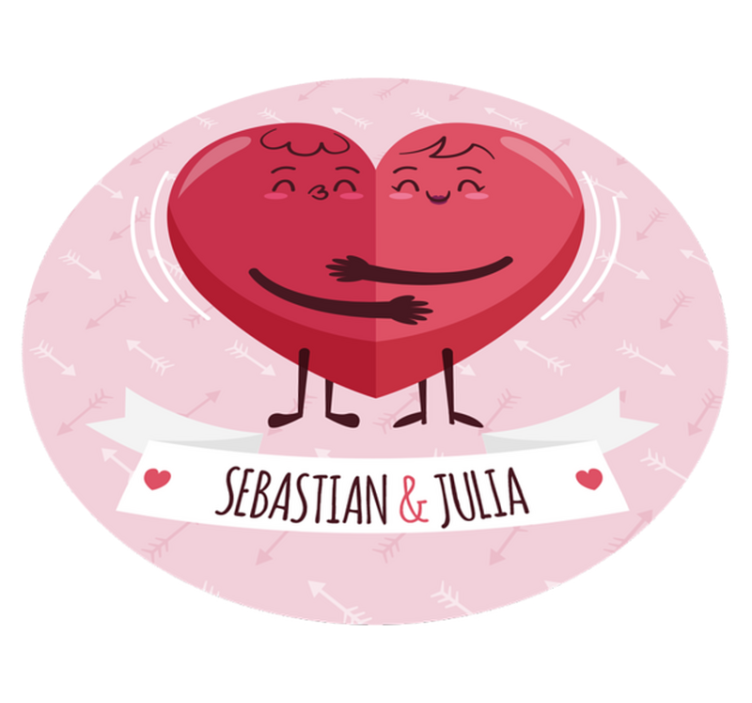 Personalized Heart Illustration custom floor mat - TenStickers
