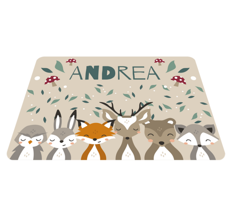 Woodland Friends custom floor mat - TenStickers