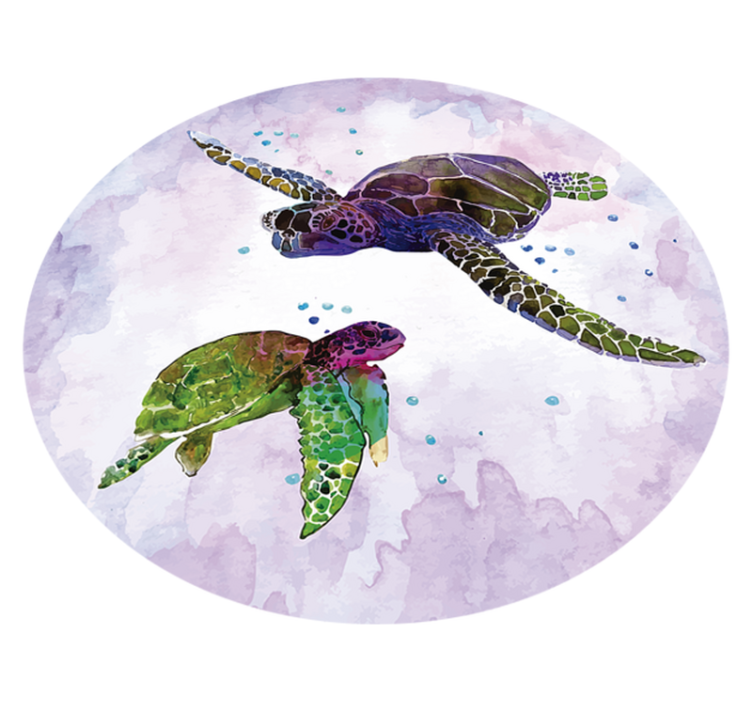 Sea Turtle Duo animal mat - TenStickers