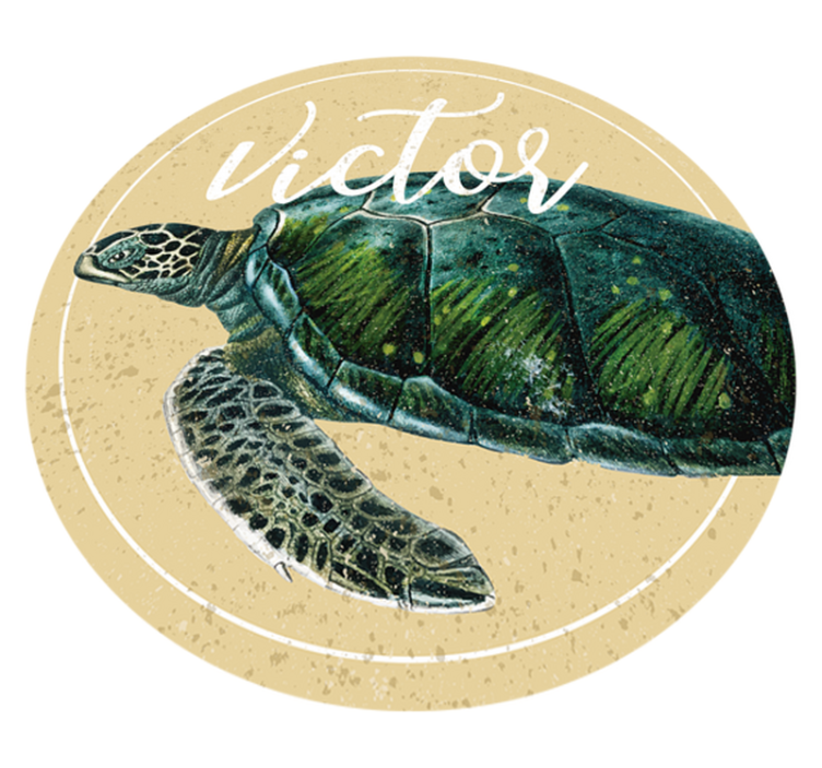 sea turtle with name vinyl rug with name - TenStickers
