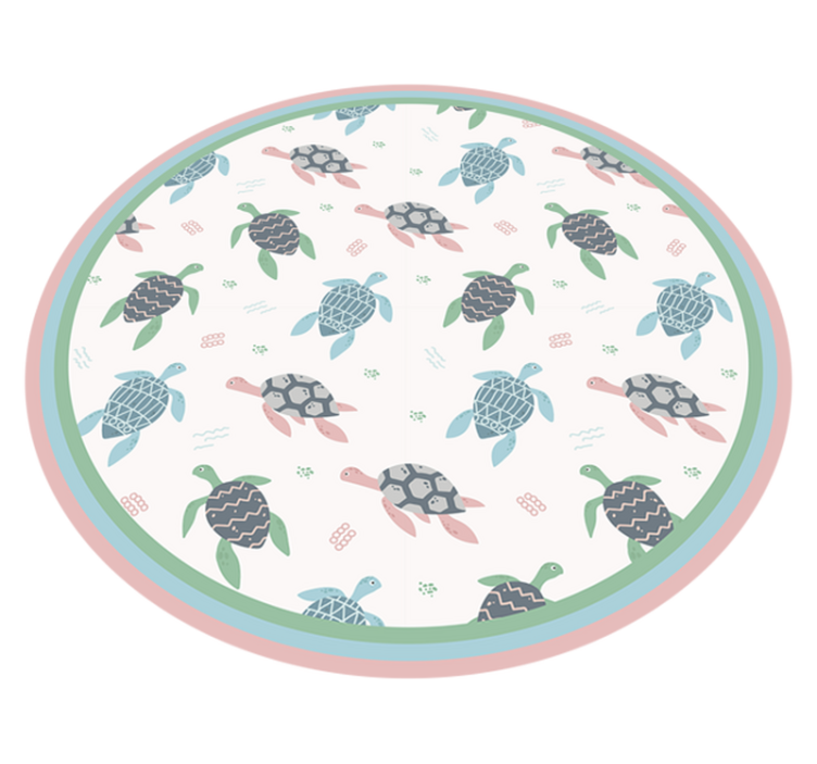 Turtle Play Circle kids rug - TenStickers
