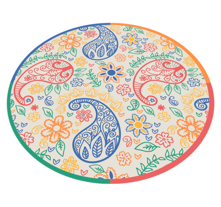 Botanical Paisley Elements floral rug - TenStickers