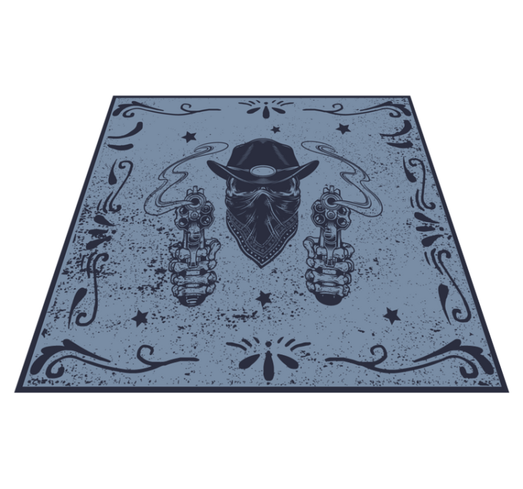 Cowboy skull and flock vintage vinyl rugs - TenStickers